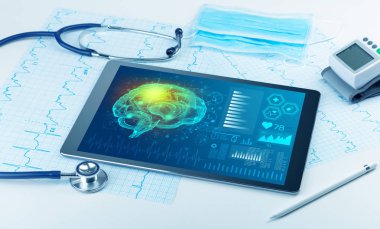 Tablet beyin işlevselliği konsepti ile tanılama