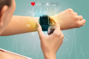 Döngüsü ve smartwatch kavramı.