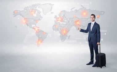 İş gezisi harita ile olacak iş adamı