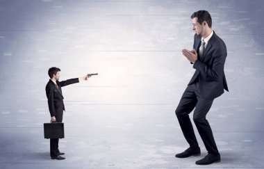 Dev işadamı çekim küçük iş adamı