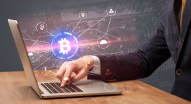 Küresel bitcoin Döviz Kuru kavram kontrol el