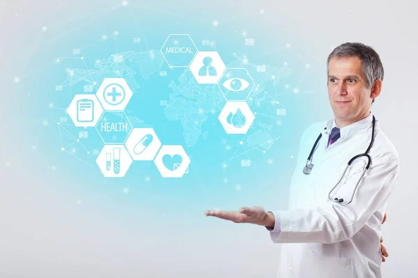Professional doctor with medical concept — Stock Photo, Image