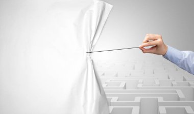 El çekerek kağıt perde