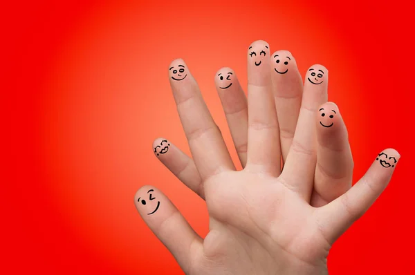 Smiley fingrar älska varandra — Stockfoto