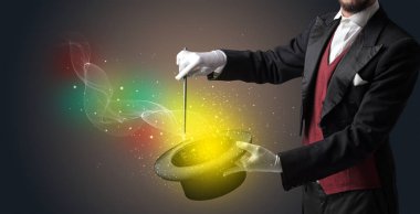 İllüzyonist el hüner değnek ile yapma