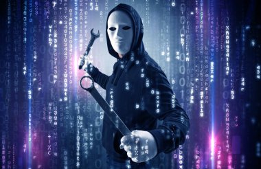 Hacker siber güvenlik bulut kavram'ı silahlı