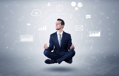 Veri dolaşımı kavramı ile işadamı havalanır