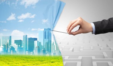 El çekerek kağıt perde