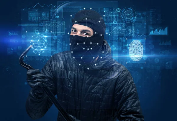 Face and fingerprint detection concept — Stock Photo, Image