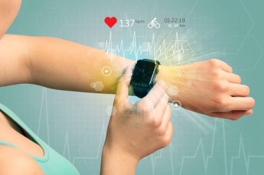 Döngüsü ve smartwatch kavramı.