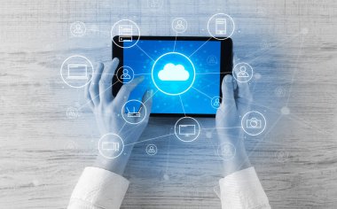 El tablet sistemi kavramı Merkezi bulut ile kullanma