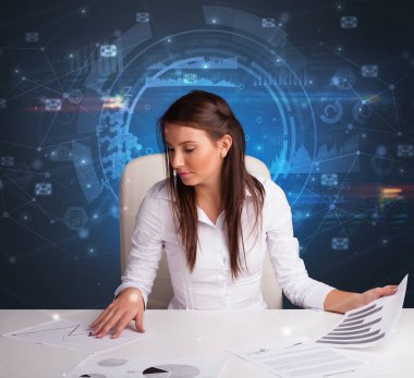 Yöneticisi ile iletişim kavramı ofis büro önünde