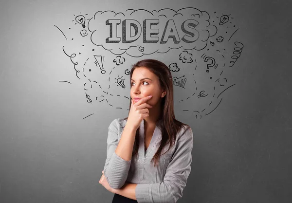 Young person looking forward to a new idea — Stock Photo, Image
