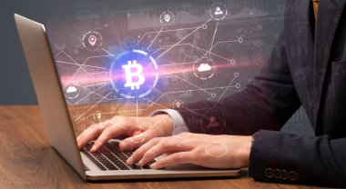 Küresel bitcoin Döviz Kuru kavram kontrol el