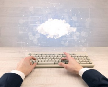 Zarif işadamı el ile bağlı yazarak kavramı postaları 