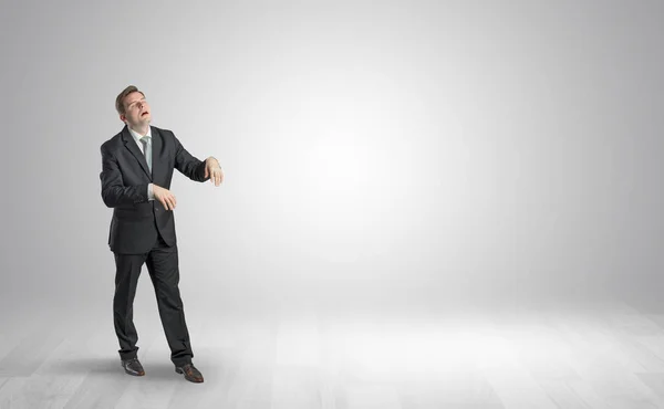 Zombi businessman walking in a copy space — Stock Photo, Image