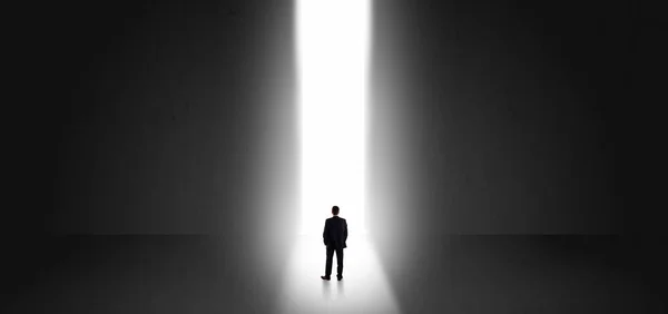 Businessman seeing the light at the end of something — Stock Photo, Image