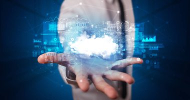 Bulut sistem hologram ekranı tutan