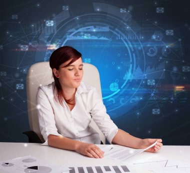 Yöneticisi ile iletişim kavramı ofis büro önünde