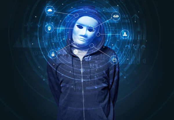 Biometric technologia rozpoznawania twarzy — Zdjęcie stockowe