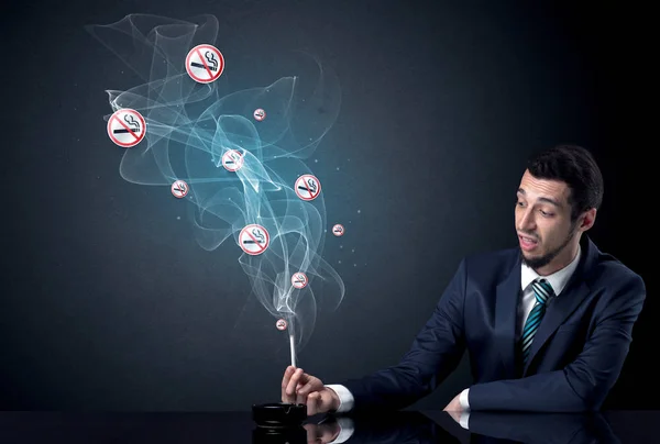 Businessman smoking concept — Stock Photo, Image