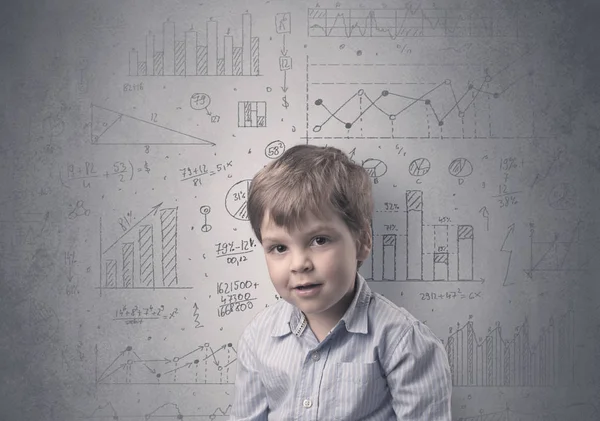 統計的概念と愛らしい小さな子供 — ストック写真