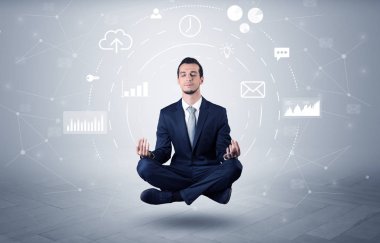 Veri dolaşımı kavramı ile işadamı havalanır