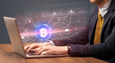 Küresel bitcoin Döviz Kuru kavram kontrol el
