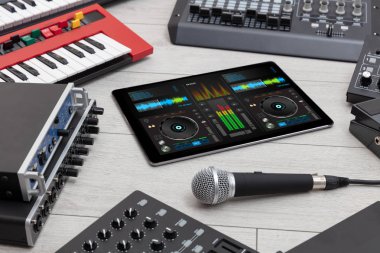 Karıştırma müzik ve aletleri kavramı