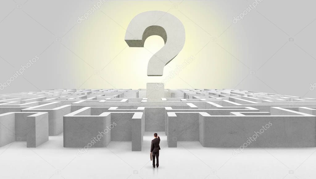 Man standing in front of a big maze