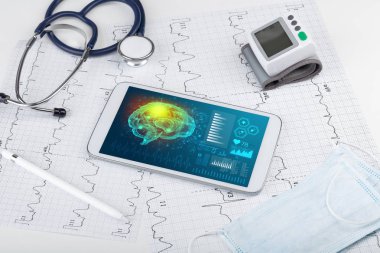 Tablet beyin işlevselliği konsepti ile tanılama