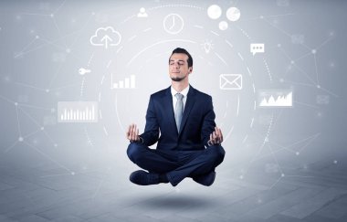 Veri dolaşımı kavramı ile işadamı havalanır