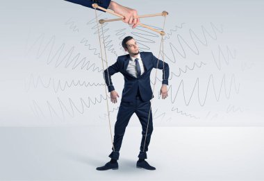 Kukla işadamı doodle çizgilerle 