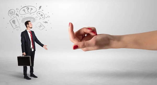 Besado hombre de negocios con el cebo concepto de mano —  Fotos de Stock