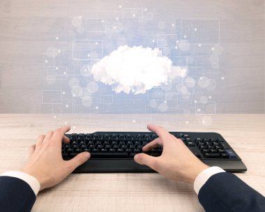 Zarif işadamı el ile bağlı yazarak kavramı postaları 