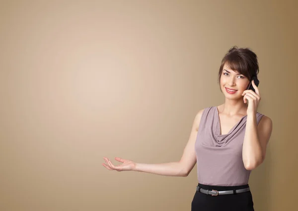 Person presenting something with empty space — Stock Photo, Image