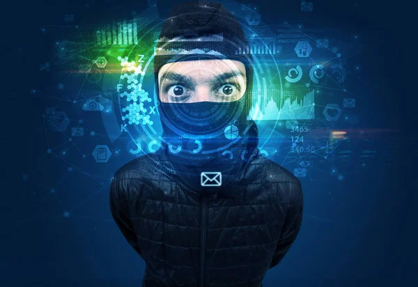 Biometrisk identifiering och ansiktsigenkänning — Stockfoto