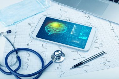 Tablet beyin işlevselliği konsepti ile tanılama