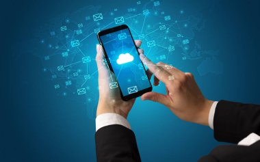 İleti simgeleri ile Smartphone kullanarak ele