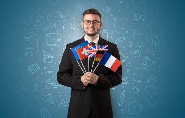 Ofis sembol kavramı ve bayrak bir çocuk