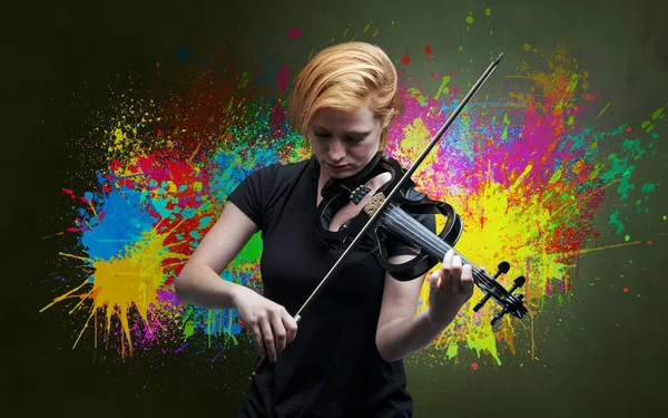 Compositor con splotch y su violín — Foto de Stock