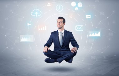 Veri dolaşımı kavramı ile işadamı havalanır