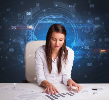 Yöneticisi ile iletişim kavramı ofis büro önünde