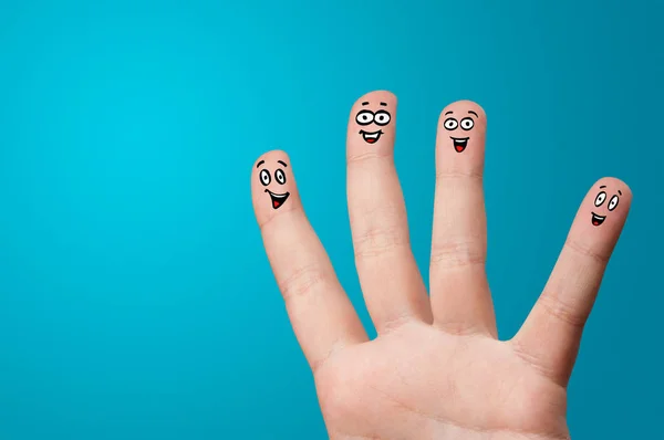 Sonriendo los dedos juntos — Foto de Stock