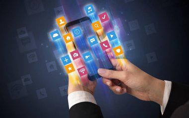 Smartphone ile açısal app simgeleri kullanarak ele