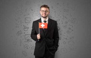 Ofis sembol kavramı ve bayrak bir çocuk
