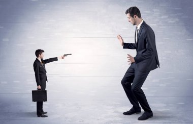 Dev işadamı çekim küçük iş adamı