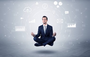 Veri dolaşımı kavramı ile işadamı havalanır