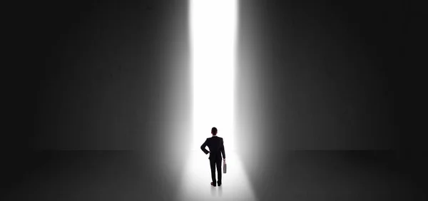 Businessman seeing the light at the end of something — Stock Photo, Image