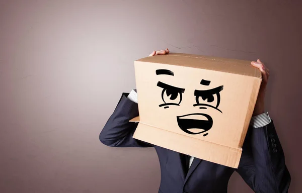 Karton fej ember — Stock Fotó
